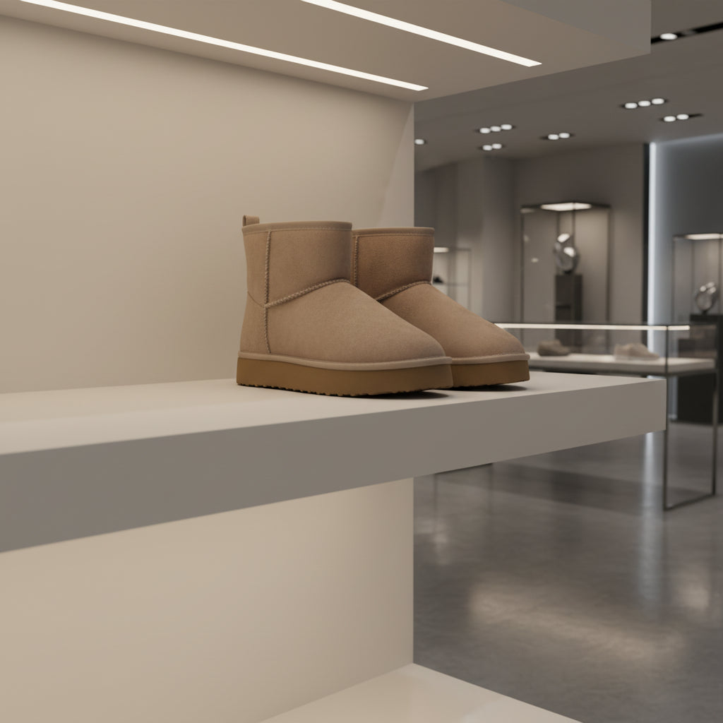 Bottines d’hiver femme à mémoire de forme, chaudes et imperméables en suédine premium, snow boots confort absolu pour temps froid.brun claire