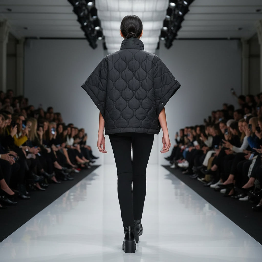 alt_text : veste matelassée femme rembourrée en coton, manteau d’hiver pratique et isolant.dos noir