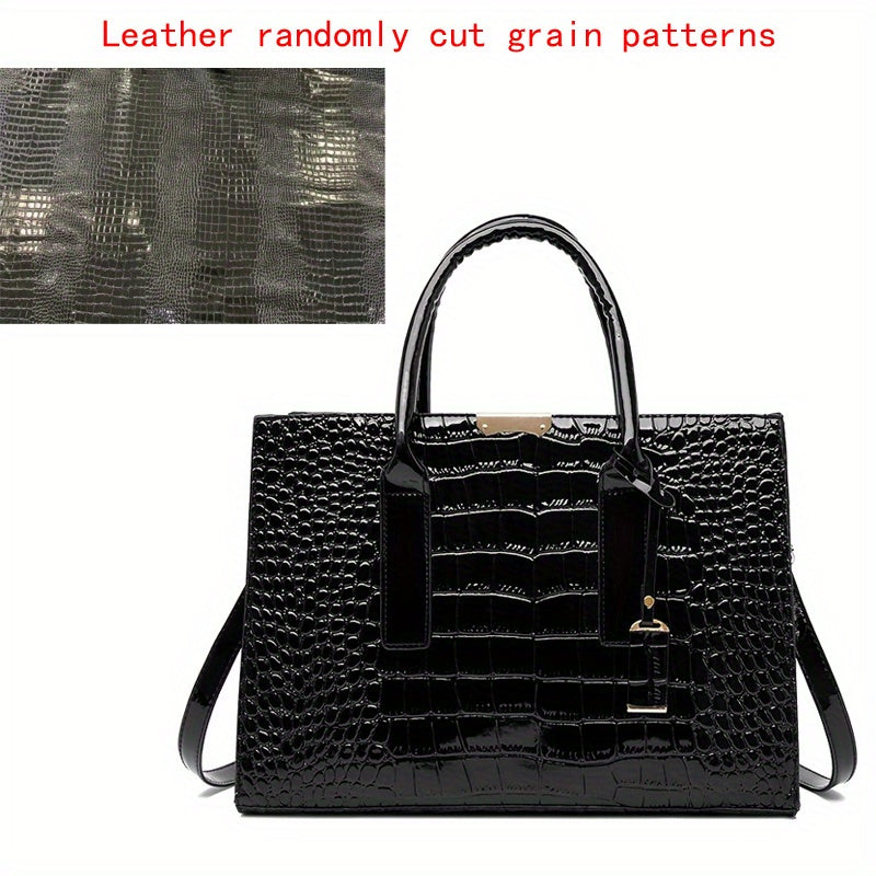 Sac à main femme effet croco – sac bandoulière en cuir PU tendance, poignée supérieure élégante et design chic intemporel  ➡️ Mots-clés intégrés :