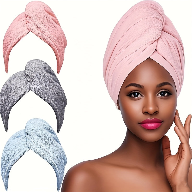 Serviette à cheveux en microfibre – séchage rapide, super absorbante et douce, bonnet turban pratique pour tous types de cheveux