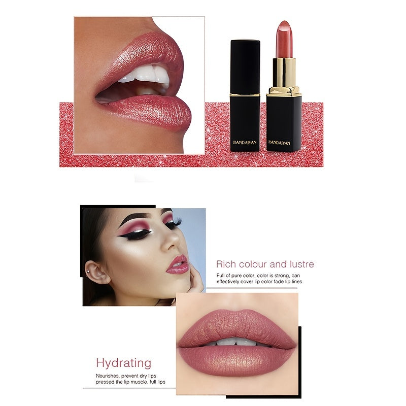 Rouge à lèvres sirène nacré – 9 teintes brillantes, effet métallique & changement de couleur, tenue longue et éclat glamour