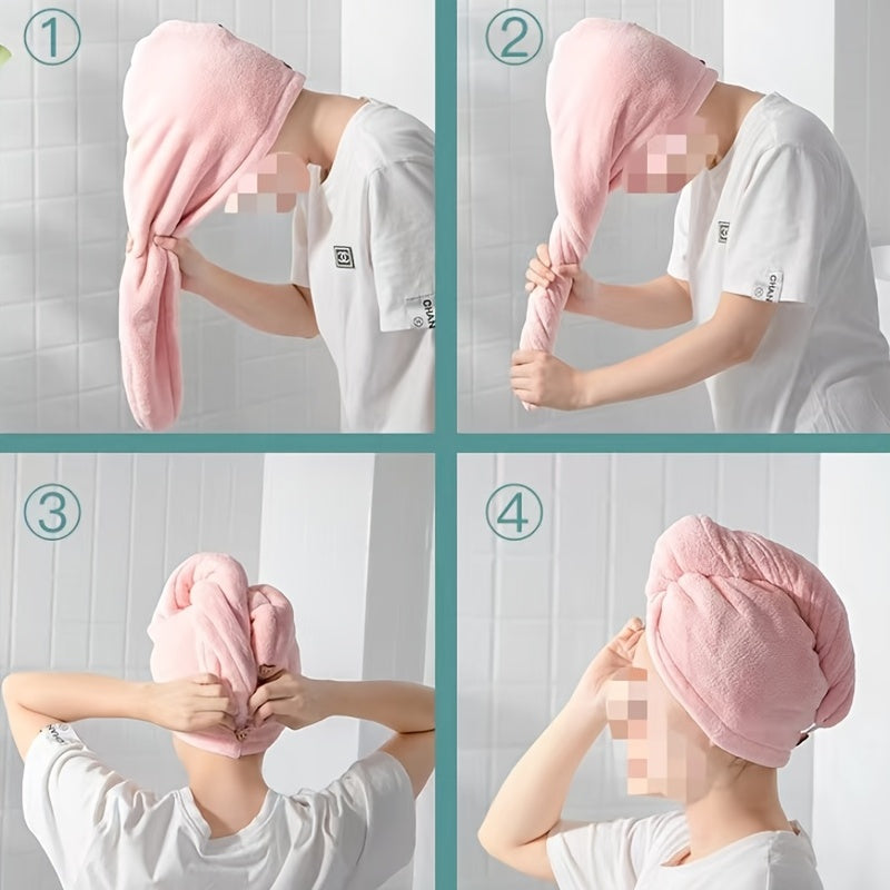 Serviette à cheveux en microfibre – séchage rapide, super absorbante et douce, bonnet turban pratique pour tous types de cheveux