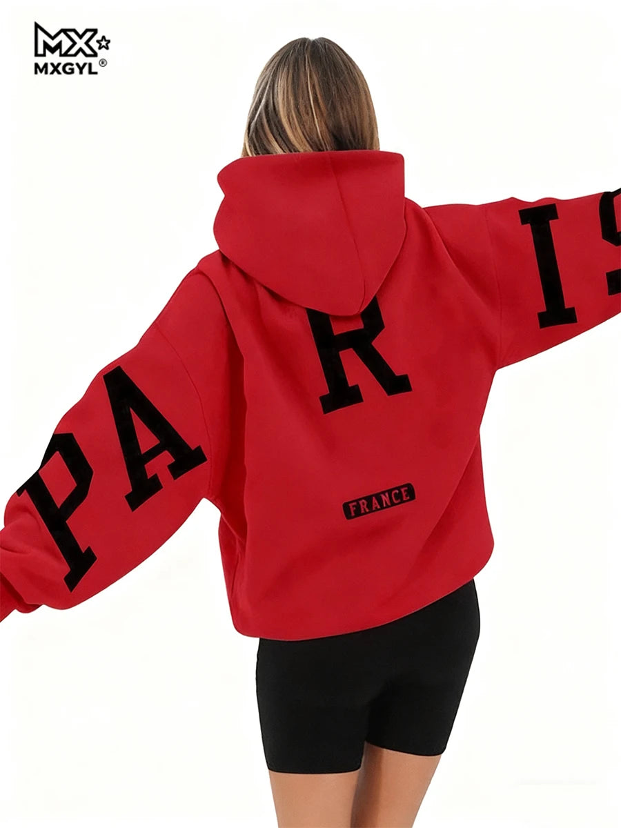 Hoodie oversize unisexe – sweat à capuche imprimé, style streetwear high street, coupe ample casual homme/femme