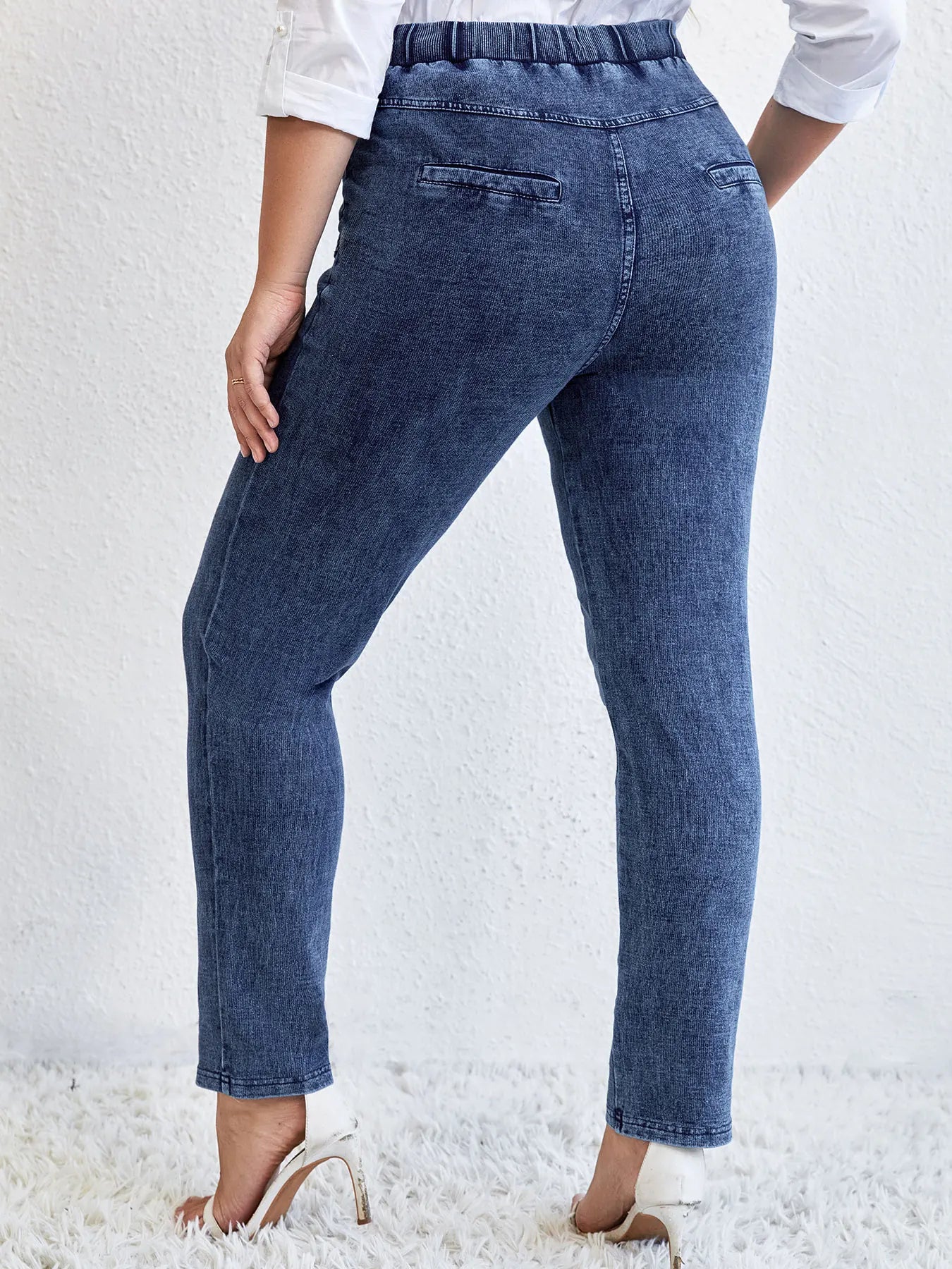 Pantalon femme grande taille – pantalon tricoté mode, coupe confortable et élégante pour printemps & automne