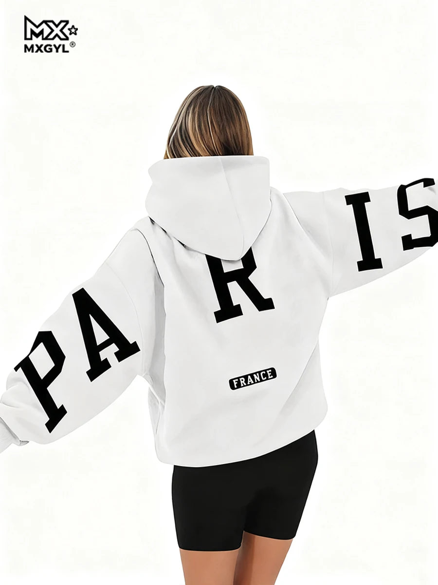 Hoodie oversize unisexe – sweat à capuche imprimé, style streetwear high street, coupe ample casual homme/femme