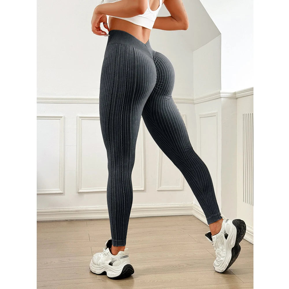 Legging de sport femme seamless – taille haute, effet push-up fessier, maintien sculptant, tissu respirant fitness & yoga