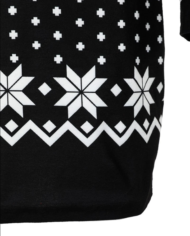 Robe moulante de Noël femme – robe élégante à manches longues, imprimé flocons & renne, style sexy et festif