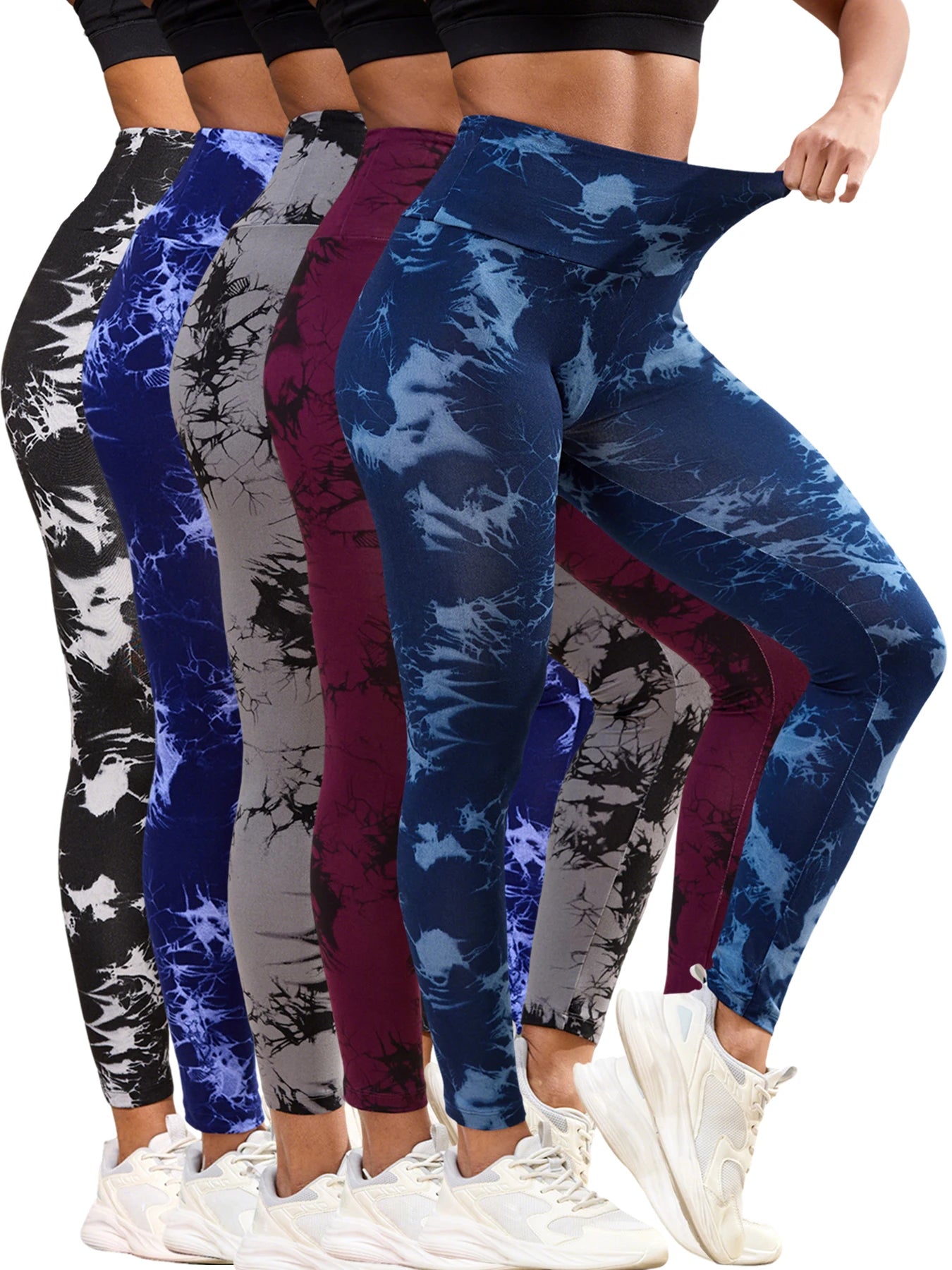 Legging femme tie-dye taille haute – tissu ultra doux, effet push-up, opaque et extensible pour yoga, fitness & running