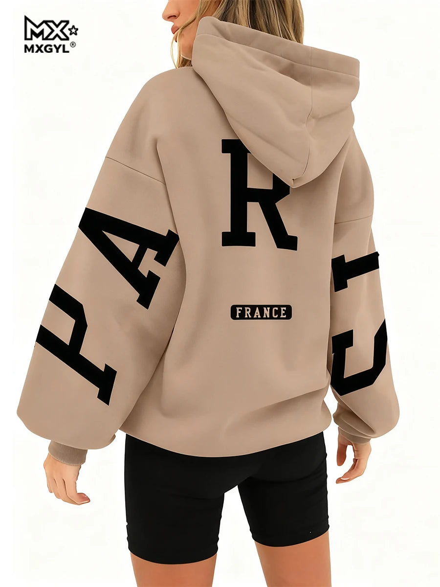 Hoodie oversize unisexe – sweat à capuche imprimé, style streetwear high street, coupe ample casual homme/femme