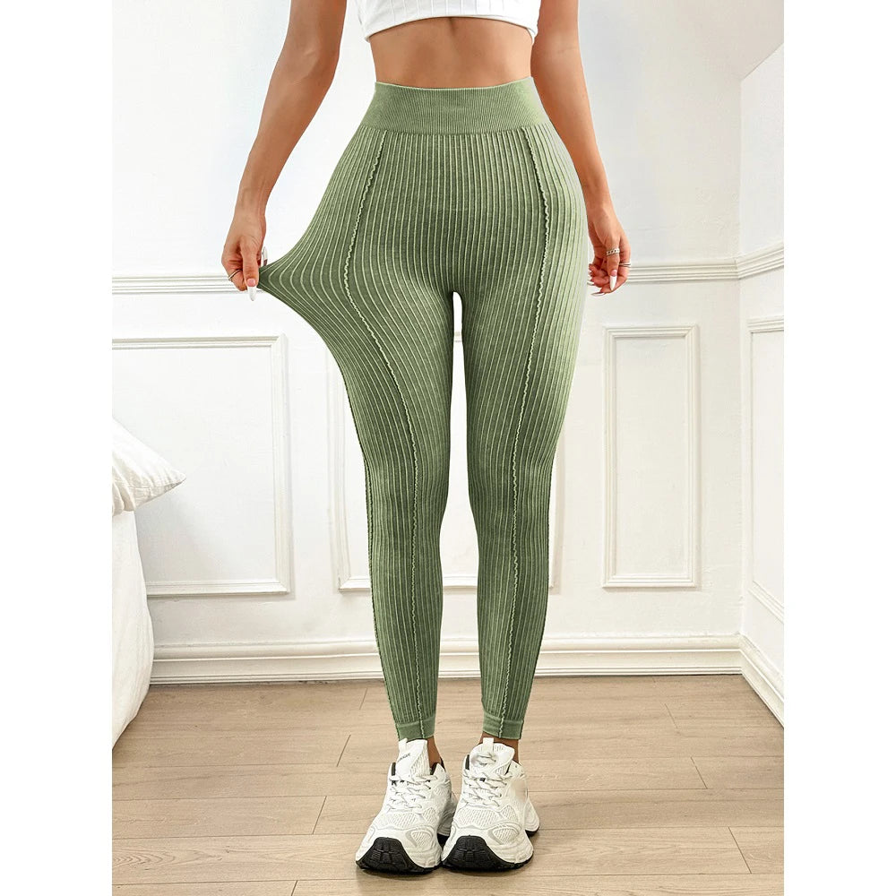 Legging de sport femme seamless – taille haute, effet push-up fessier, maintien sculptant, tissu respirant fitness & yoga