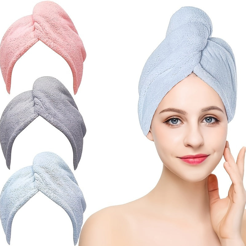 Serviette à cheveux en microfibre – séchage rapide, super absorbante et douce, bonnet turban pratique pour tous types de cheveux