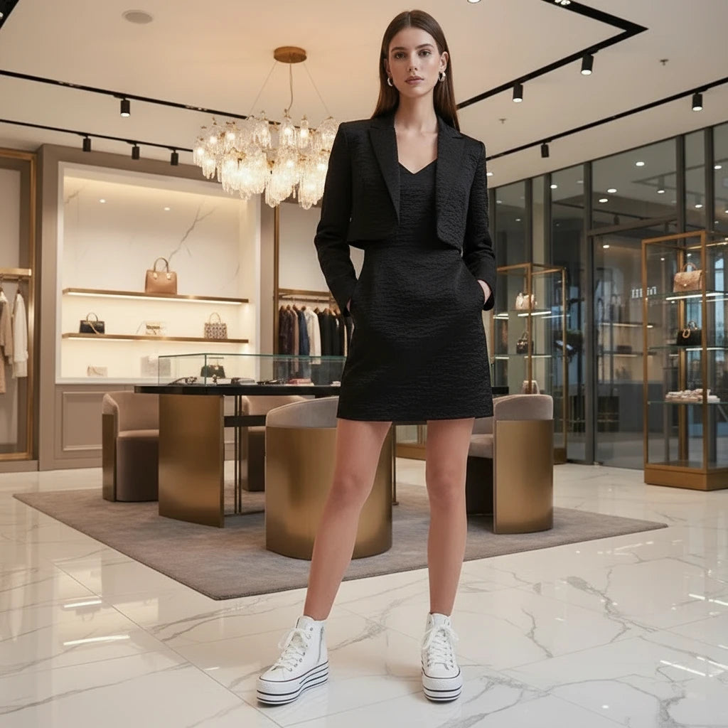 Baskets compensées femme en toile avec semelle épaisse, fermeture zippée, style skateboard polyvalent et confort quotidien.Blanc 1