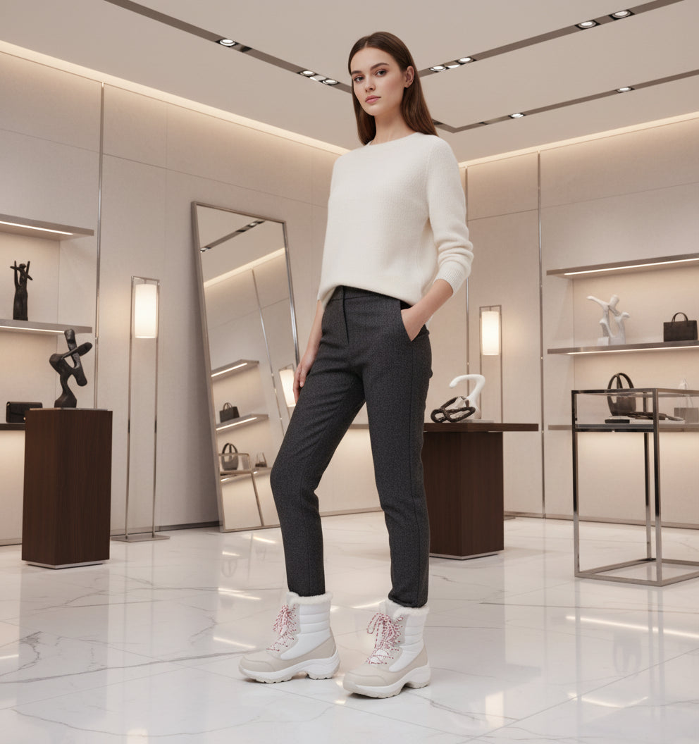 Zoom sur la semelle antidérapante robuste des bottes montantes femme, adhérence optimale.