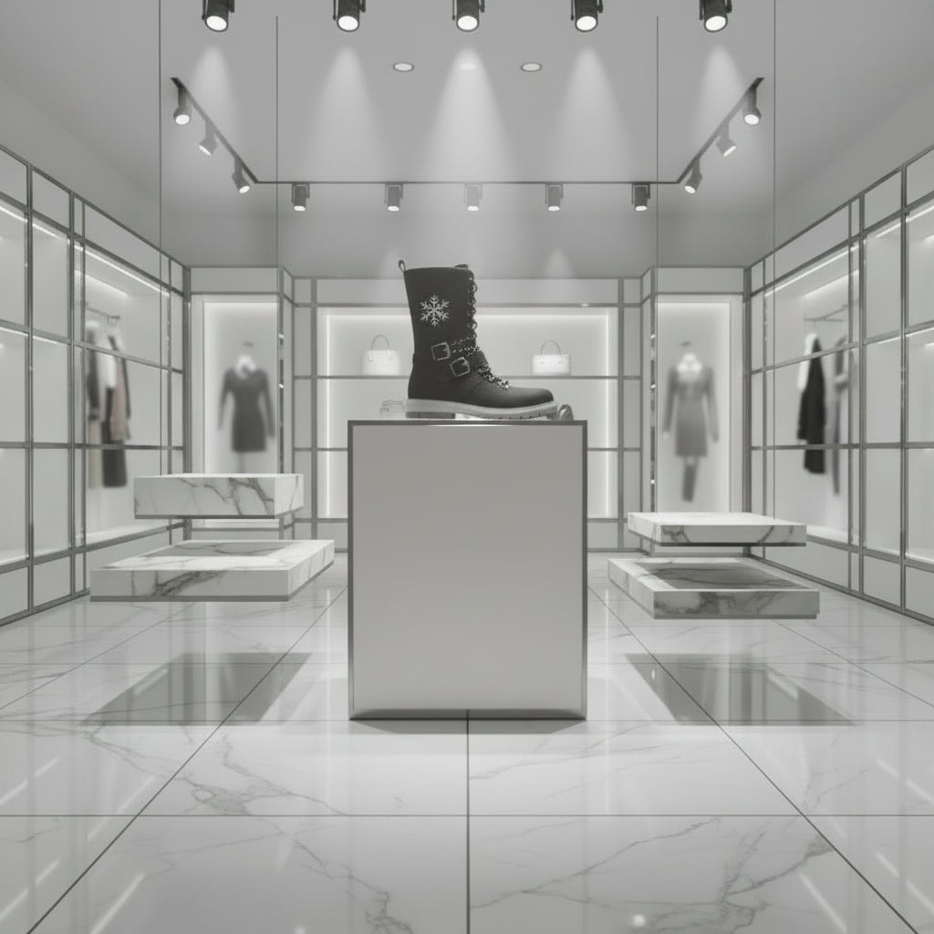 Bottes d’hiver femme doublées en fausse fourrure, semelle souple et talon épais, snow boots antidérapantes.Noir