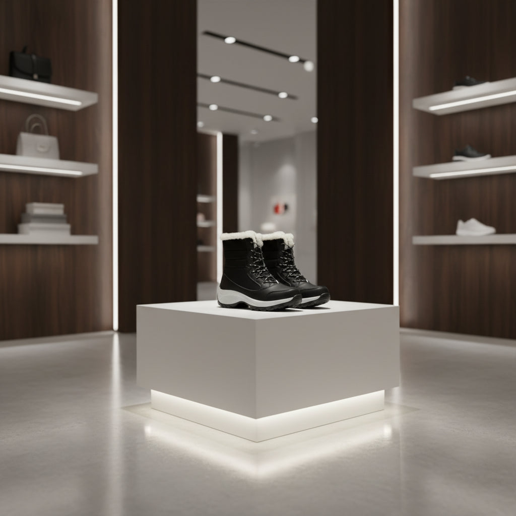 Bottes d’hiver femme montantes, chaudes et antidérapantes, chaussures outdoor doublées coton pour temps froid.