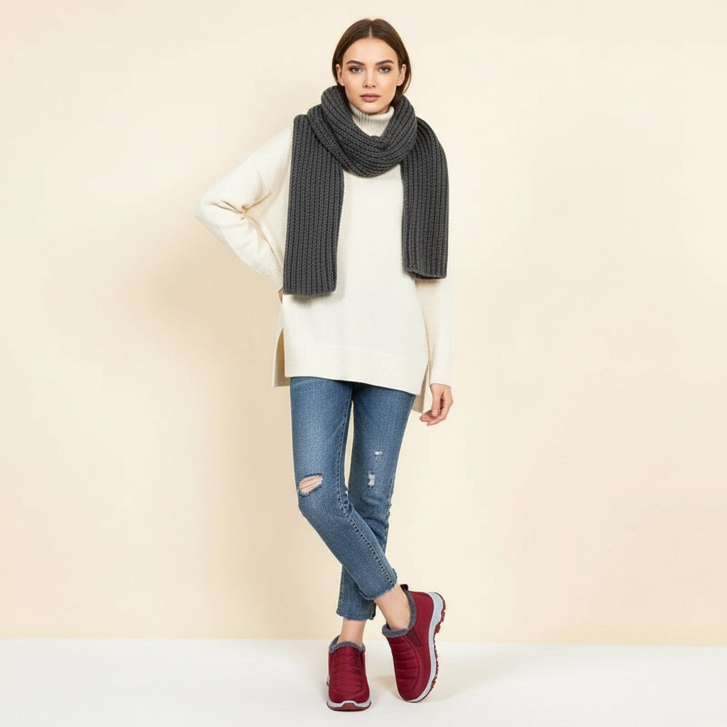 Bottes d’hiver femme en suédine, courtes, imperméables et chaudes, avec semelle antidérapante pour temps froid.