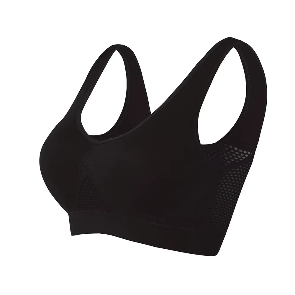 Breathable Sports Bra Top Fitness Women Brassiere Removable Padded Sport Bra Running Gym Seamless Push up Bras