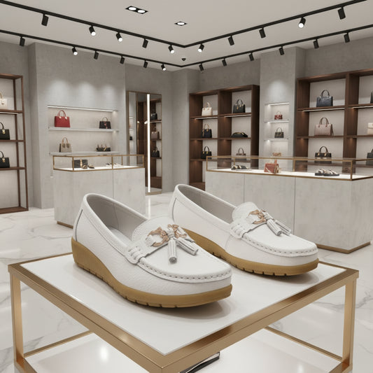 Mocassins femme à enfiler, chaussures plates confortables et antidérapantes, style casual pour un usage quotidien.