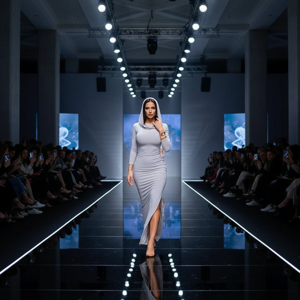 Robe femme longue à capuche, robe moulante manches longues avec fente sexy, coupe sheath et style streetwear Y2K.gris